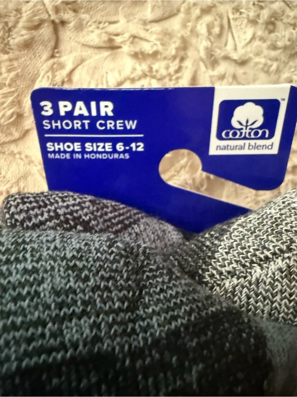 Gildan Men's Short Crew Cushion Socks - Gray & Charcoal (3 Pack)
